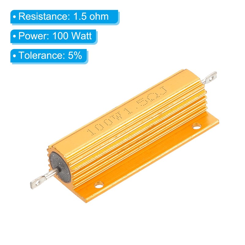 PATIKIL 100W 1.5 Ohm Aluminum Shell Resistor 8 Pack Aluminum