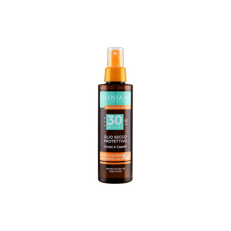 CLINIANS | Olio Secco Protettivo Corpo e Capelli SPF30, con
