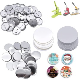 Buttons Make Yourself, Set of 100 Button Blanks DIY Pins Buttons Design One Badge, Button Set with Pin, for Craft and Craft Activities (50 mm / 1.97 inches)