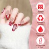 French Press-on Nails, Glossy False Nails Long, Red False Nails
