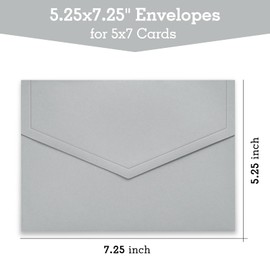 4x6 Envelopes for Invitations 50 Pack Light Gray Invitations Envelopes 4x6 Size for Wedding,Greeting Cards,Blank Cards,Card Stock