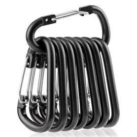 Go Pal GP01 Small Carabiner, Stylish, D-Ring, Aluminum, Carabiner, Camping, Black, Pack of 8