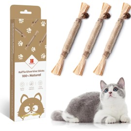 Potaroma 3PCS Natural Silvervine Cat Toys Chew & Dental Care
