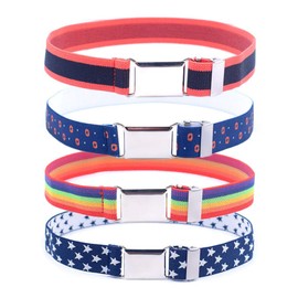Anshili 4 Pieces Children's Belts Adjustable Elastic Stretch Belt for Boys and Girls, d
