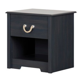 South Shore Aviron 1-Drawer Nightstand, Blueberry with Rope Handle 55.2 cm x 44.5 cm x 57.2 cm (D x W x H)
