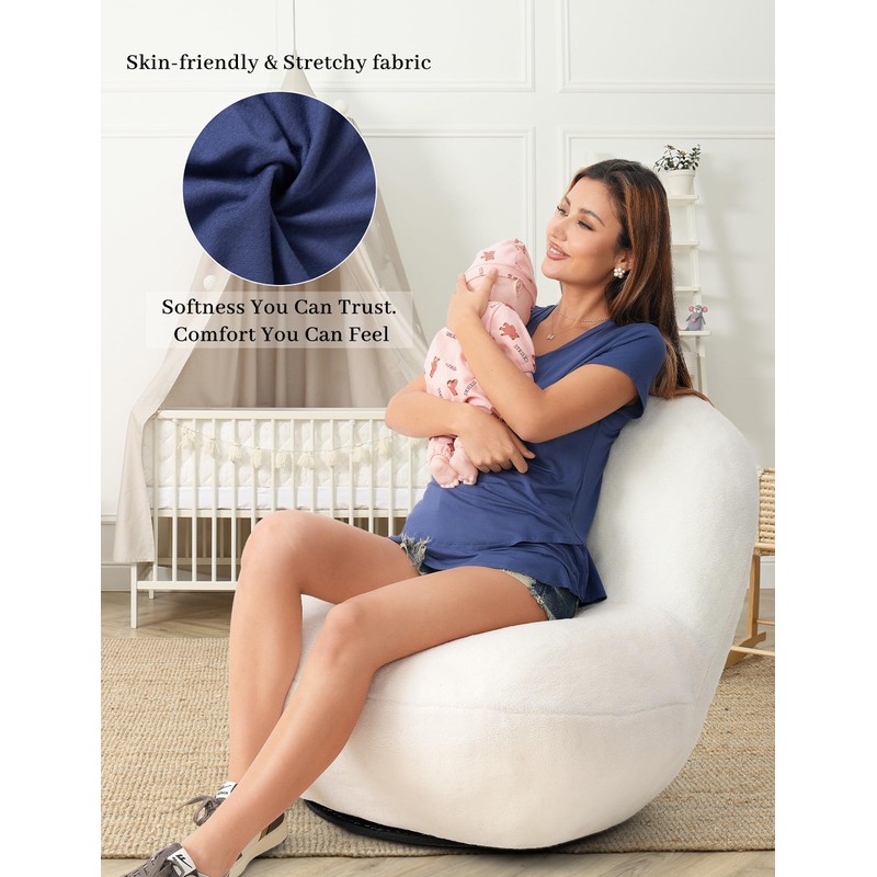 SUNNYBUY 3 Pack Hidden Nursing Tops for Breastfeeding Women Double