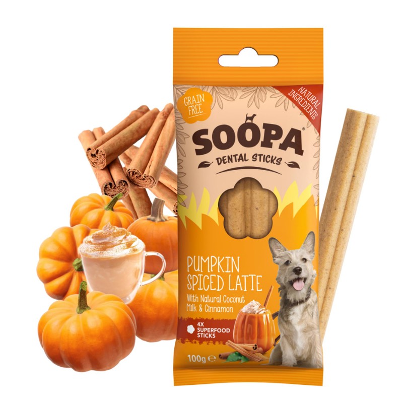 Soopa Pumpkin Spiced Latte Dog Dental Sticks 100g