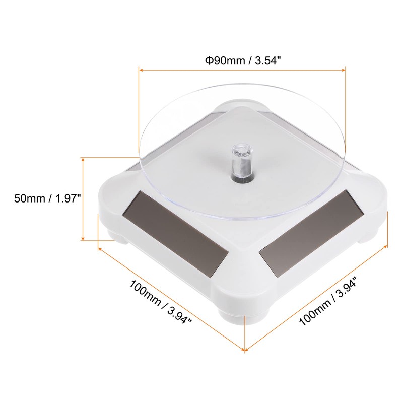 sourcing map Solar Display Stand Turntable 3.54" Plate Dia 360°