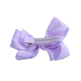 Hair Aligator Clip Bow Ribbon Grosgrain Slides Girl Prom Accessory Gift - SET OF 2 - Lavender