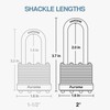 Puroma Lock 1 Pack Padlocks, 2” Long Shackle Heavy-Duty Locks