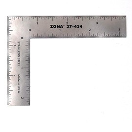 Zona 3" x 4" L-Square, Stainless Steel, and 3" Triangle Ruler