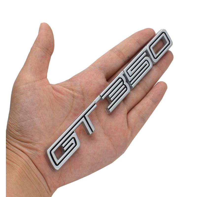 1pcs GT350 Emblem Badge GT Decal Rear Trunk Sticker (Chrome/Black)