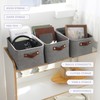 Patvingot Linen Canvas Storage Baskets - Foldable Fabric Boxes with
