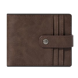LEXXTON Men's Leather Wallet with RFID Protection, Genuine Leather Wallet with Coin Compartment, 6 Compartments for Credit Cards, Money Bag, Men, brown, rfid wallet