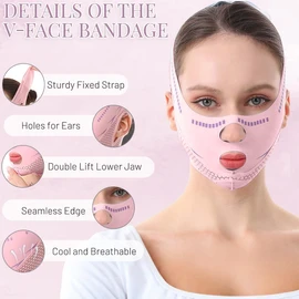 GGUFAY V-Gesichtsmasken, wiederverwendbarer Kinnriemen, Gesichtsmaske V-Linien-Lifting-Maske, Gesichts-Schlankheitsgürtel für Doppelkinn und schlaffe Gesichtshaut