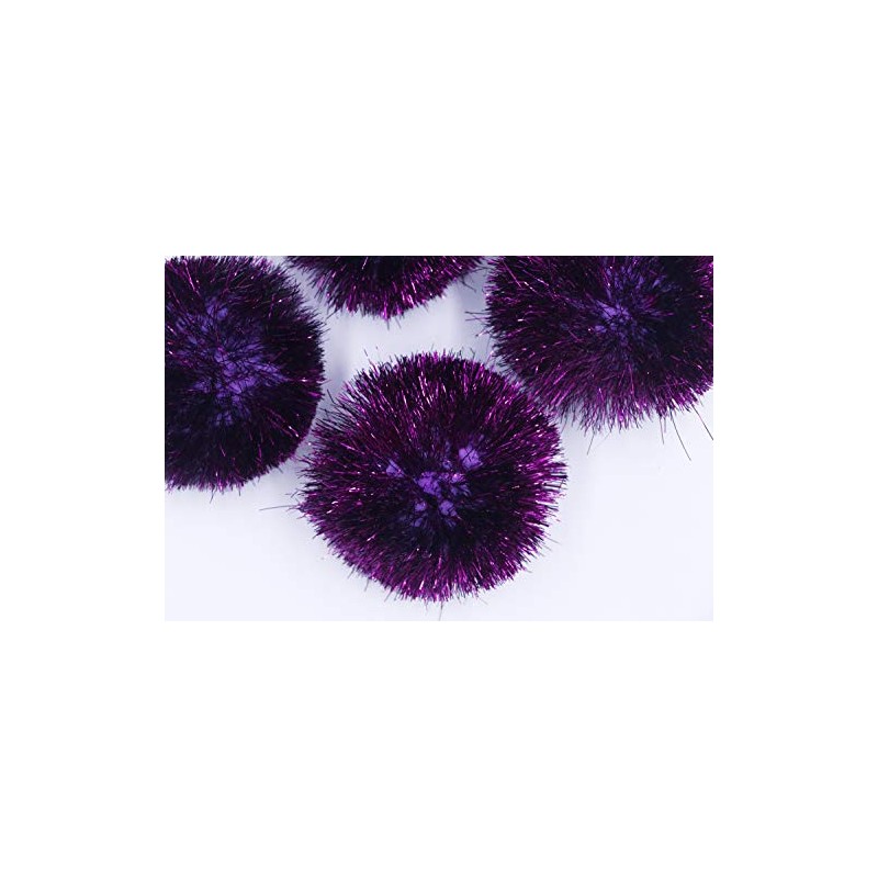 YYCRAFT 15pcs Jumbo Glitter Tinsel Pom Poms Sparkle Balls for