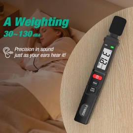 Decibel Meter,Mastfuyi Digital Sound Level Meter Portable Sound Meter 30–130 dB MAX Data Hold with LCD Display Backlight A/C Weighted for Home,Office,Factory,Noisy Neighbors