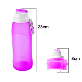 Sport Up I Foldable Drinking Bottle I 500 ml I For Outdoor, Sports, Travel and Much More I Environmentally Friendly (Pink)