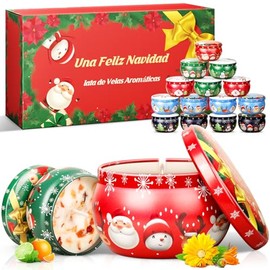 Juego de 16 piezas Regalo de Velas Aromáticas para Navidad,Velas Decorativas Aromáticas,100% Cera de Soja pura (2.2 Onzas) Regalo para Aniversario de Damas,Cumpleaños,Día de la Madre y Navidad