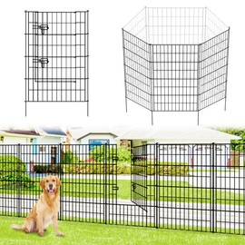 Thealyn Metal Garden Fence 40 inch H x 28 inch W, 10 Panels (9 Panels + 1Gate), Total 23 ft, No Dig Fence Rustproof Animal Barrier Fencing for Dog, Rabbits, and Patio,Yard