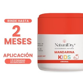 NaturalDry - Pack de 2 Desodorantes naturales Kids en formato crema - Infantil para niñas o niños - No obstruye los poros y elimina el mal olor - con 