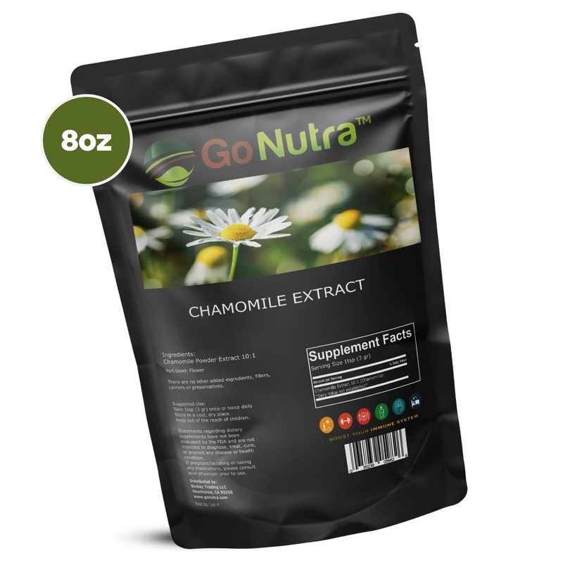 Go Nutra Chamomile Extract Powder 10:1 Strength Apigenin Supplement 8