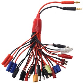 19 in 1 RC Car Truck Lipo Battery Multi Charger Adapter Lead Cable Converter Compatible with Traxxas Tamiya RC Car Truck Boat Lipo Battery Charger