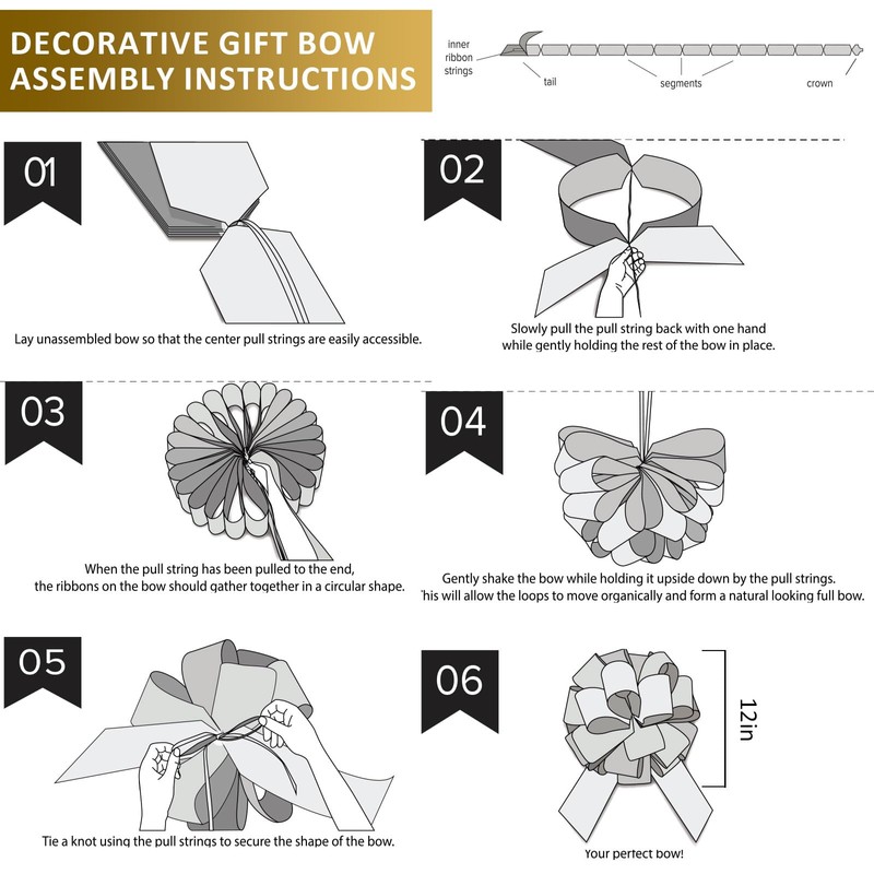 Ribbon Cutting Ceremony Kit with Gold Ceremonial Scissors (5-Person Set)