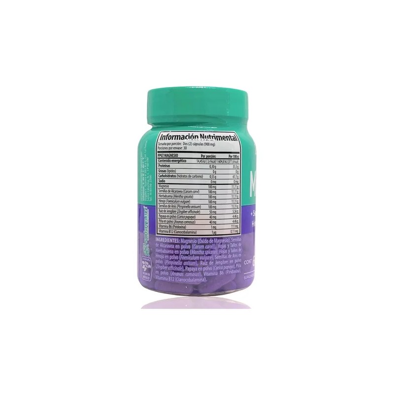 Magnesio (óxido) Alcaravea Papaya 60 Caps Vegetales Solanum
