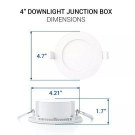 Hyperikon 6x Hyperikon 4" LED Recessed Junction Box Downlight 8.5W Dimmable Retrofit Lamp