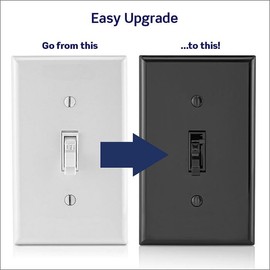 Leviton Toggle Slide Dimmer Switch for Dimmable LED, Halogen and Incandescent Bulbs, TSL06-1LE, Black