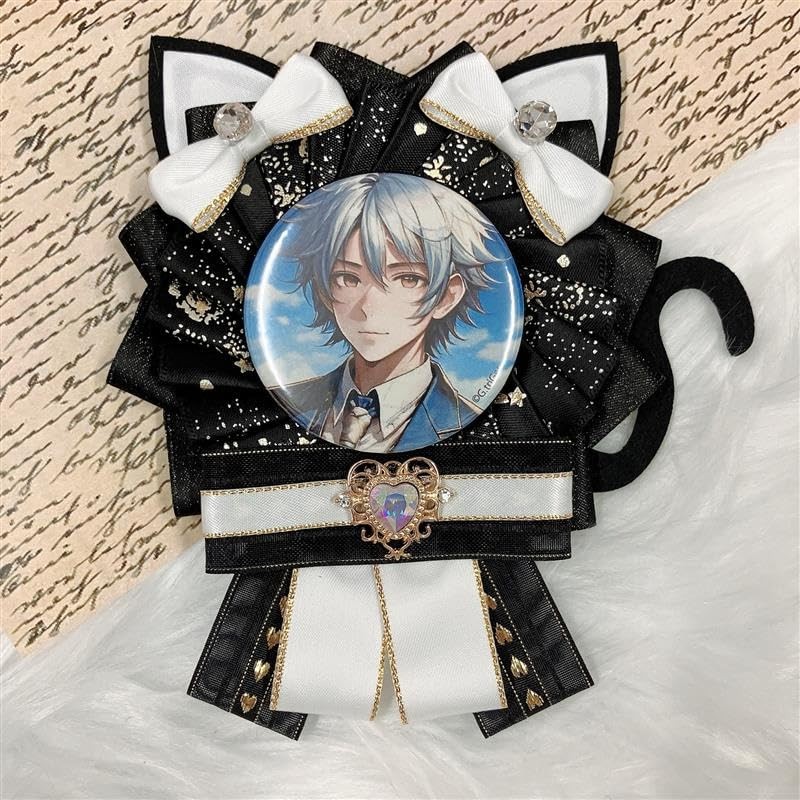 G.triGer WH 57mm Cat Ears Rosette Can Badge White