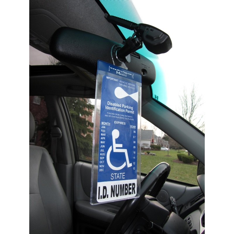 Mirortag Silver plus 2 Hooks by JL Safety- Handicap Tag