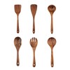 Natural Teak Wood Cooking Utensils, Wooden Spatula Set with Paddle,