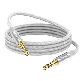 MOSWAG 1.64FT/0.5M 3.5mm Audio Aux Jack Cable to 3.5mm Aux Cable Male to Male Aux Cord Nylon Braided Stereo Jack Cord for Phones,Headphones,Speakers,Tablets,PCs,Music Players and More