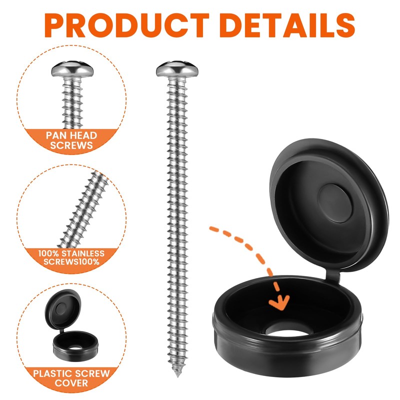 Zhengmy 3 Inch Shutter Screws and Caps Bulk Shutter Fasteners