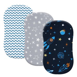 david's kids 3 Pack Bassinet Sheets, Ultra Soft Breathable Comfortable Baby Sheet Set for Boys Girls Neutral, Univeral Fit for Most Cradle and Bassinet Mattress, Space