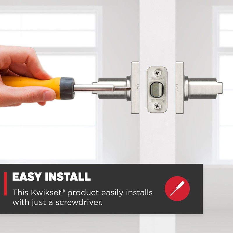 Kwikset Casey Interior Passage Door Handle Lever Satin Nickel Non-Locking