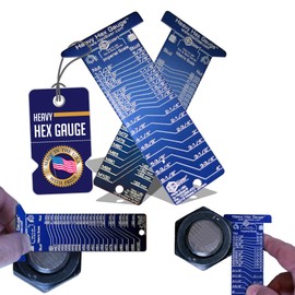 HexSizer Heavy Hex Gauge – Pocket Tool for Nut & Bolt Size Measurement | Inch & Metric | Bolt Sizer from 1-1/16" to 6-1/8" (32mm to 165mm) | High Temp, Laser Engraved, Durable Metal