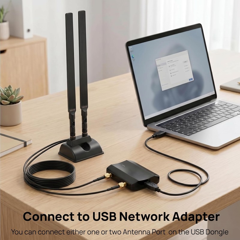 TECHTOO WiFi Antenna 12dBi Dual Band 2.4GHz 5GHz RP-SMA WiFi