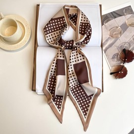 JERLA Mulberry Silk Like Head Scarf Hair band Ribbon Women's Fashion Neck Satin Scarfs for Bag Hair handbag Scarves