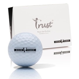 Trust Golf Ball Bison V Power–Designed for Professionals and Low Handicappers, Maximum Distance, Stopping Power, Soft Feel, Straight Flight, Urethane Cover for Ultimate Control (White-12 Balls)
