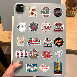 50PCS Las Vegas Stickers Nevada Las Vegas Stickers Pack,Aesthetic Travel Stickers for Water Bottles Scrapbooks Laptops Luggage Phone,Waterproof Retro City Aesthetic Stickers