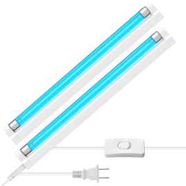 Coospider 6W 2 Pack UV Light Ozone Free,253.7nm Sanitizer Lamp with Cord and Plug, UVC Lamp for Shoes/Closet/Cabinet/Bathroom 110V CTUV-6