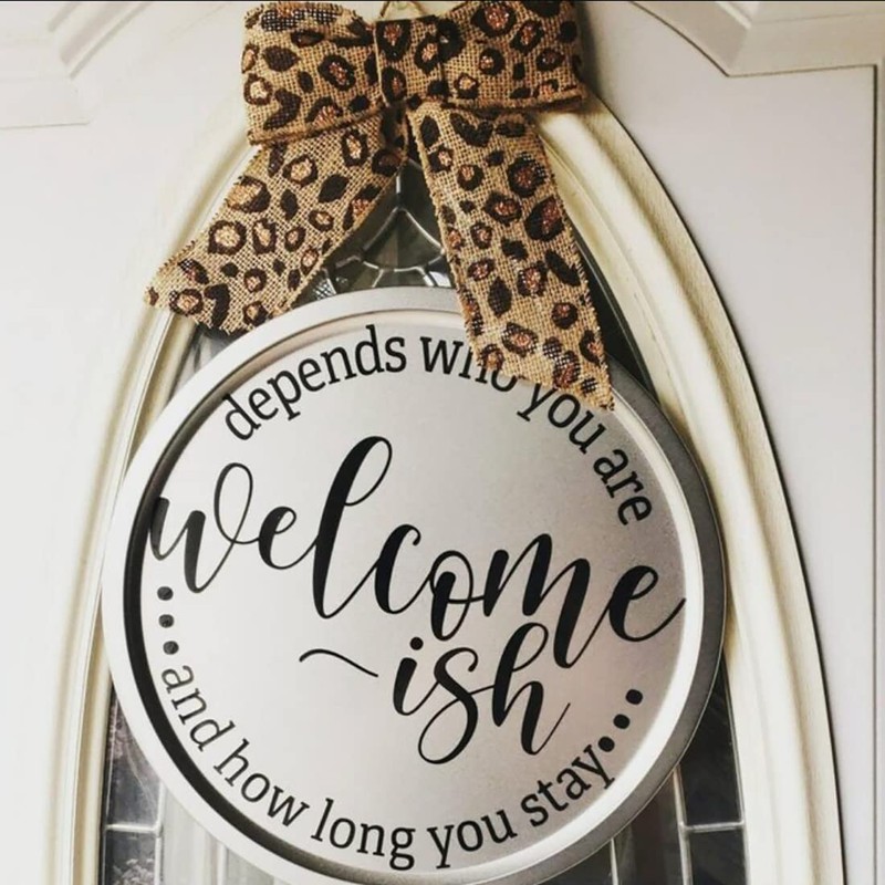 Funny Welcome Stencils for Painting Sarcastic Round Stencil Large Gather