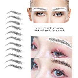 7Sheets Eyebrow Tattoo Stickers 4D Hair-like Waterproof Natural Fake Eyebrow Stickers,Long Lasting Eyebrow Grooming Shaping Perfect for Women and Girls (Black)