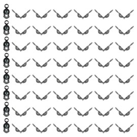 PATIKIL Bead Tips Knot Cover, 1400 Pcs Open Bead Tips Clamshell Fold-Over Bead Clamshell Calotte Ends Caps for Crimping Bead Knotting Tool Jewelry Findings Necklace Making, Black