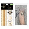 Dizao Gold Tattoo. ORIENTAL. Flash Jewels. Metallic Temporary Gold Silver