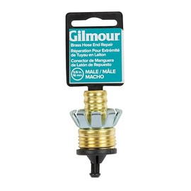 Gilmour 5/8" Male Brass Hose Clinch Mender Coupling, Heavy Duty Metal Water Hose Repair Kit, Garden Hose Repair Fitting