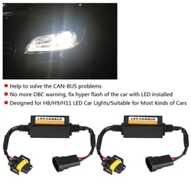 Car LED Headlight Decoder, Car Decoder for H8/H9/H11 C12 LED Headlight Fog Light Anti-Flicker Flash Error Canceler